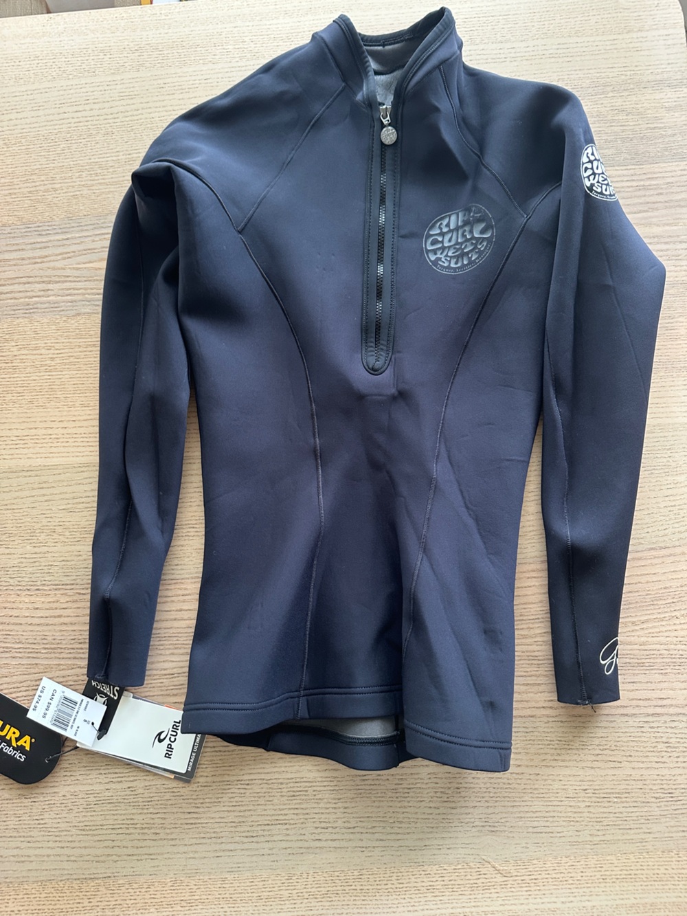 Rip Curl Women's Black Wetsuit Top with Half-Zip